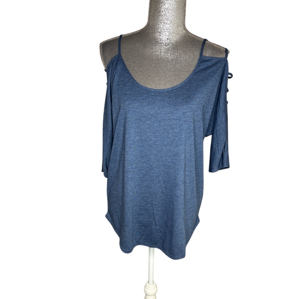 NWOT Venus Women's Cold Shoulder Blue Top Size M